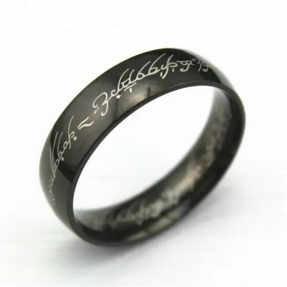 EOEMY Lord Of The Rings The One Ring Lotr Stainless Steel Fashion Men'S Ring Size 6-13-Black-13-6mm