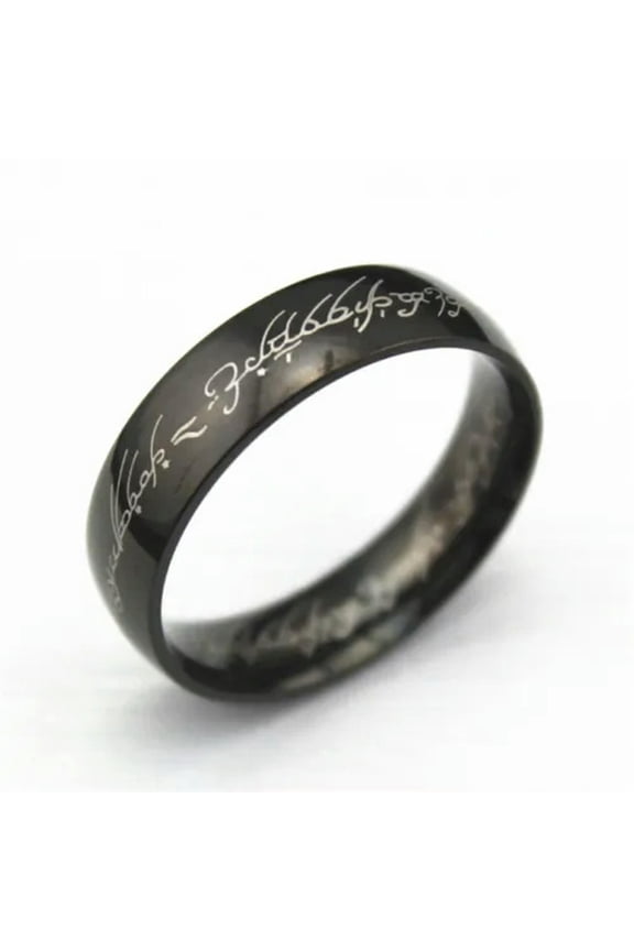 Lord Of The Rings The One Ring Lotr Stainless Steel Fashion Men'S Ring Size 6-13-Black-8-6mm