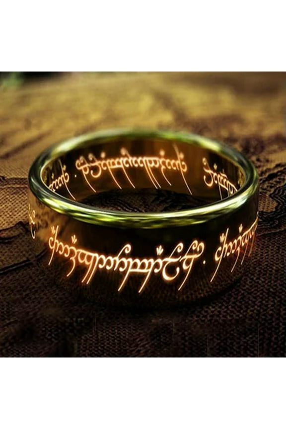 Lord Of The Rings The One Ring Lotr Stainless Steel Fashion Men'S Ring Size 6-13-Gold-7-6mm