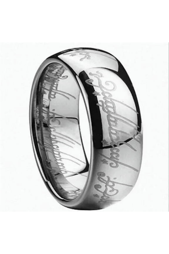Lord Of The Rings The One Ring Lotr Stainless Steel Fashion Men'S Ring Size 6-13-Silver-9-6mm
