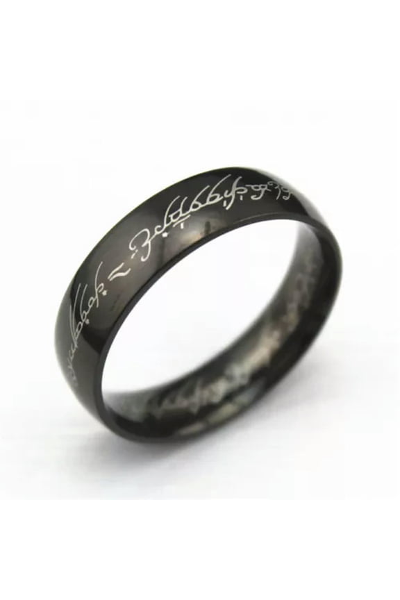 Lord Of The Rings The One Ring Lotr Stainless Steel Wedding Aragon Wedding Ring-Black-9-6mm