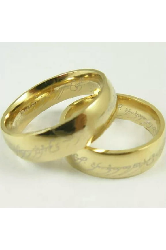 Lord Of The Rings The One Ring Lotr Stainless Steel Wedding Aragon Wedding Ring-Gold-10-8mm