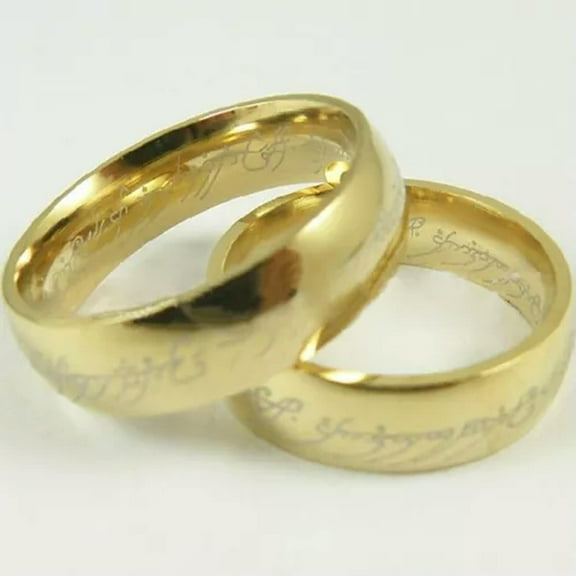 EOEMY Lord Of The Rings The One Ring Lotr Stainless Steel Wedding Aragon Wedding Ring-Gold-6-6mm