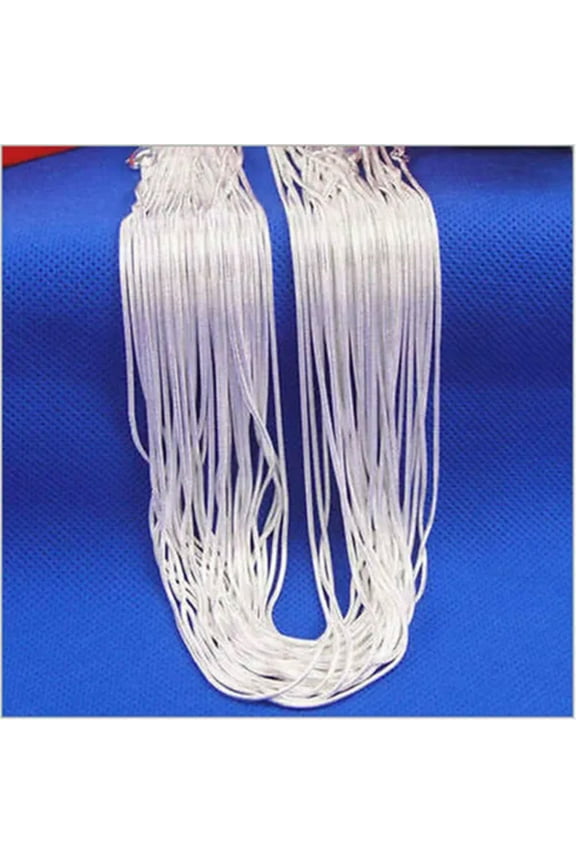 Lot 10Pcs Wholesale 925 Sterling Solid Silver 1mm Snake Chain Necklace 16-30Inch-28 In