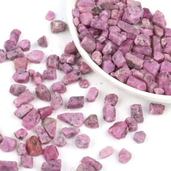 EOEMY Lot 50G/100G Rough Natural Blue Sapphire Ruby Corundum Crystal Specimen Healing-Ruby (100G)