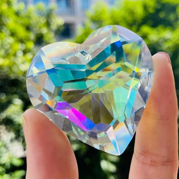 EOEMY Love Crystal Glass 45mm Ab Aurora Rainbow Prism Pndant Suncatcher Rainbow Maker