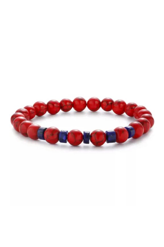 Lucky Charm Beads Natural Turquoise Stone Beaded Bracelet Jewelry For Men Women-5