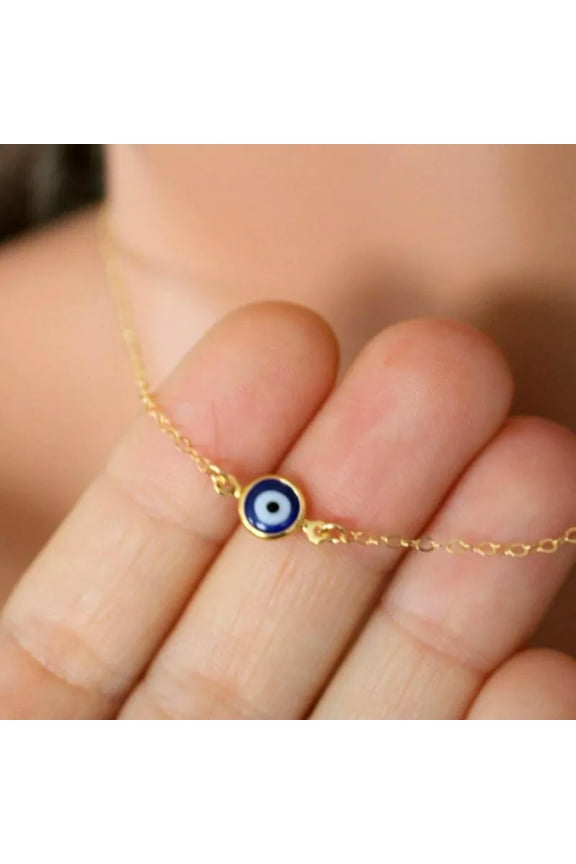 Lucky Evil Eye Blue Beads Devil'S Choker Pendant Necklace Women Party Jewellery