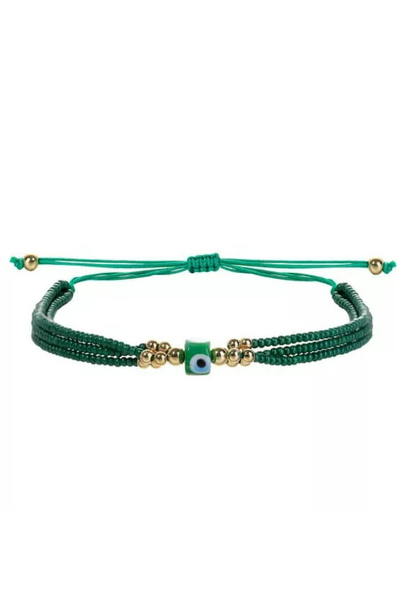 Lucky Multilayer Boho Turkish Evil Eye Bracelet Beaded Bracelet Amulet Women New-Green