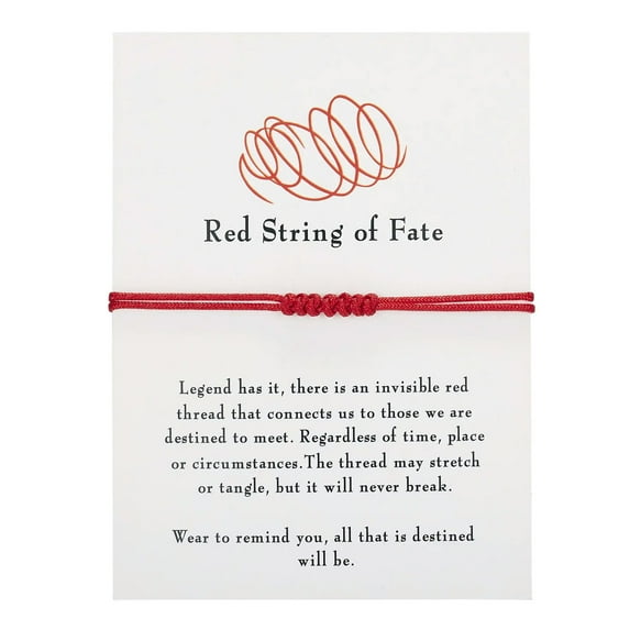 EOEMY Lucky Red String Bracelet Kabbalah Amulet 7 Knots Friendship Rope With Card Gift