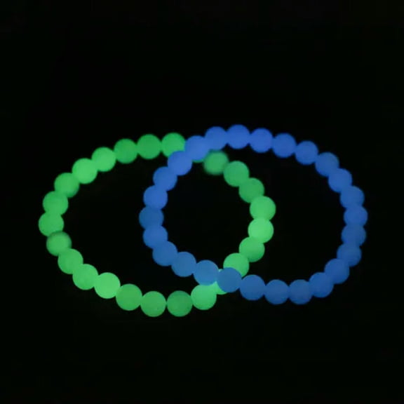 EOEMY Luminous Glowing In The Dark Bracelets For Women Men Stone Blue Green Bangles-Blue+Green