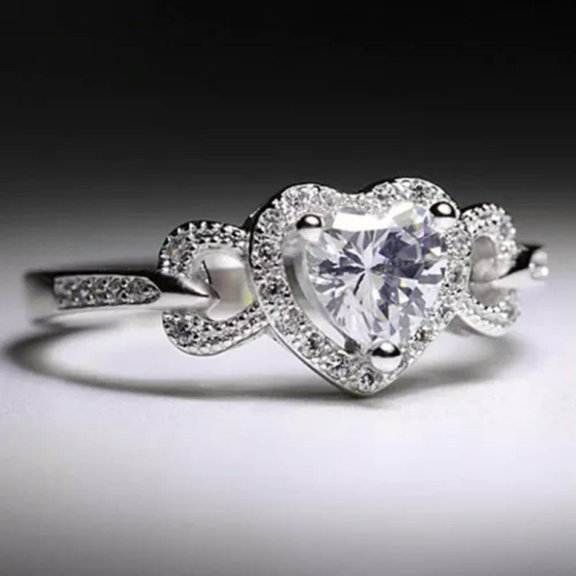 EOEMY Luxury 925 Silver Filled Rings Cubic Zirconia Women Wedding Jewelry Size 6-10-9