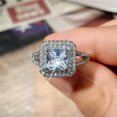 thumbnail image 1 of EOEMY Luxury 925 Silver Filled Wedding Ring Women Cubic Zircon Ring Sz 6-10-6, 1 of 6