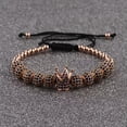 thumbnail image 1 of EOEMY Luxury Micro Pave Cz Ball & Crown Braided Copper Bead Men'S Bracelets Jewelry-1268-A4, 1 of 3