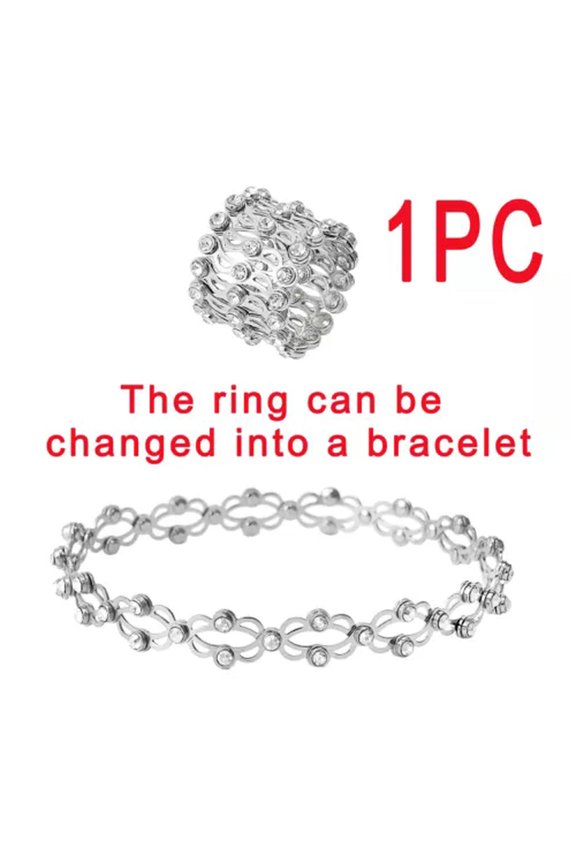 Magic 2-In-1 Folding Retractable Telescopic Ring Bracelet Women Men Jewelry Gift-#1