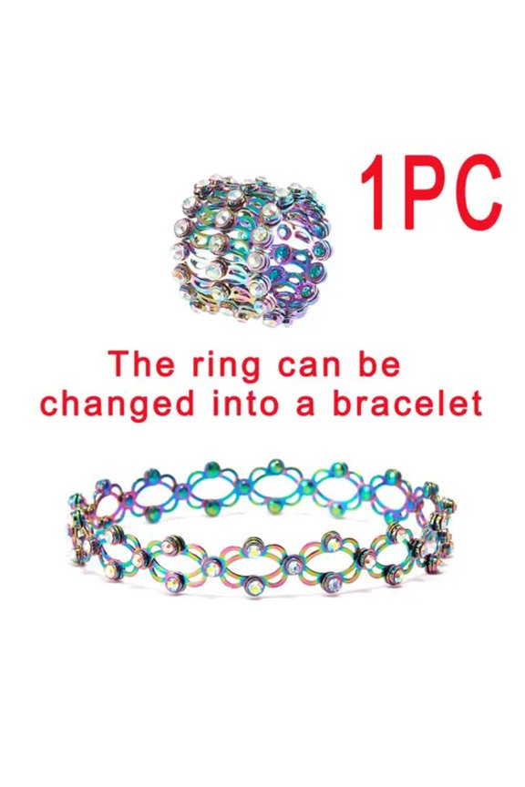 Magic 2-In-1 Folding Retractable Telescopic Ring Bracelet Women Men Jewelry Gift-#2