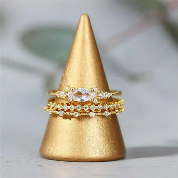 EOEMY Men 925 Silver Filled Ring Round Cubic Zircon Jewelry Fashion Ring Sz 6-10-8-Rose Gold