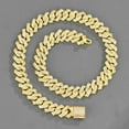 thumbnail image 1 of EOEMY Men'S Necklace 15mm Exaggerated Diamond Geometric Hip Hop Chain Necklace-Gold-18Inch（45Cm）, 1 of 9