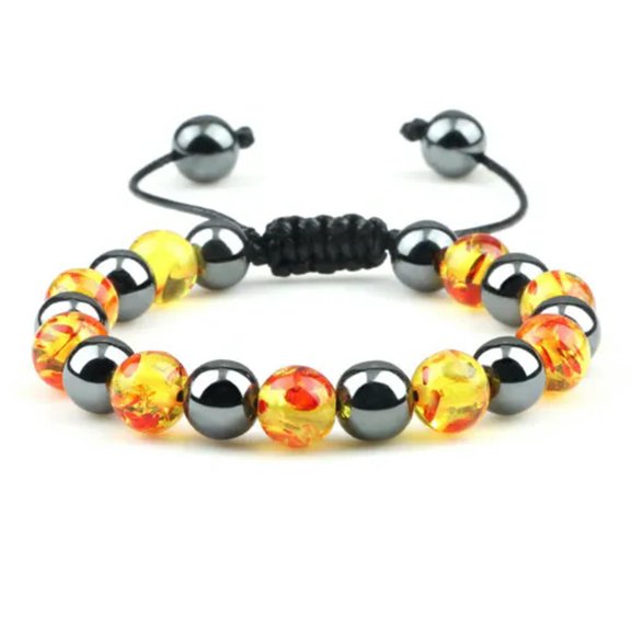 EOEMY Men'S Triple Protection Natural Black Obsidian Hematite Tiger'S Eye Bracelet-Hematite+Color
