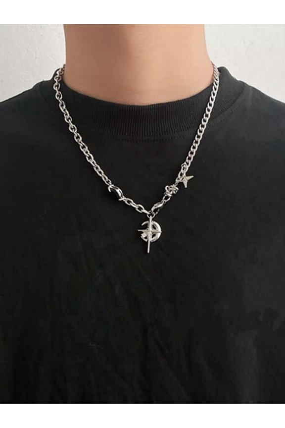 Men Star Pendant Chain Necklace For Men Jewelry For Men Gift For Men Fashion-Default