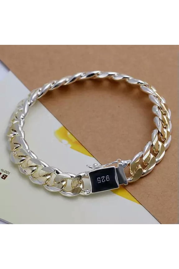 Men Women Brazalete Pulsera Hombre Mujer De Plata 925 Cadena Gruesa De Joyeria-Gold-Color