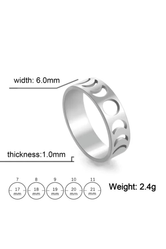 Minimalist Phase Of The Moon Rings Geometric Crescent Moon Finger Ring Gifts