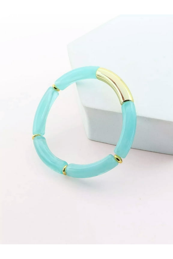 Mint Green Minimalist Beaded Bracelet Women Bracelet Stackable Bracelet Crafted-Default