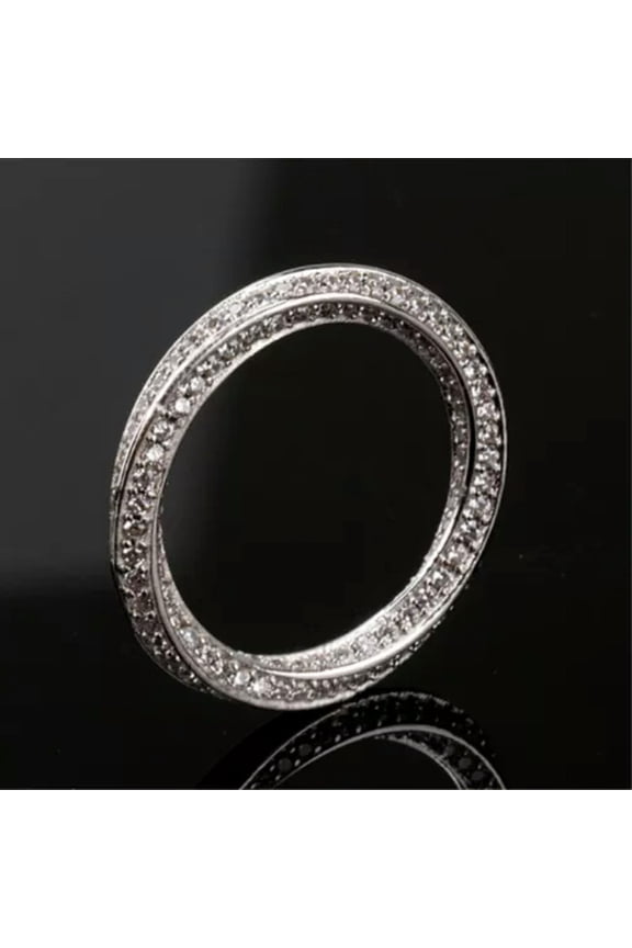 Mobius Ring Eternity Bent Band Cz 925 Silver Men Women Wedding Engagement Sz 5-9
