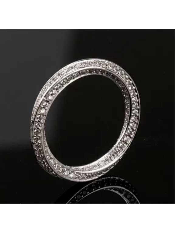 Mobius Ring Eternity Bent Band Cz 925 Silver Men Women Wedding Engagement Sz 5-9