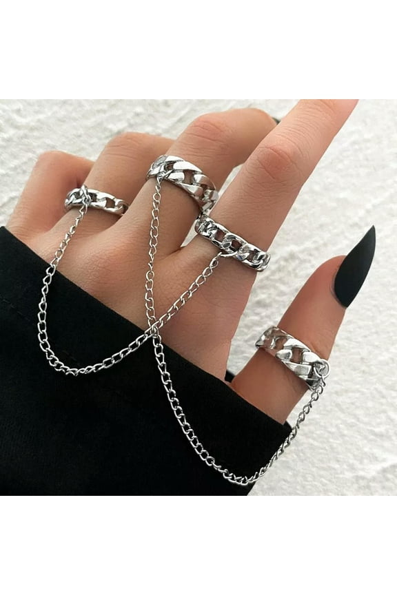 Multi-Layer Tassel Chain Rings Knuckle Finger Women Men Charm Party Jewelry Gift