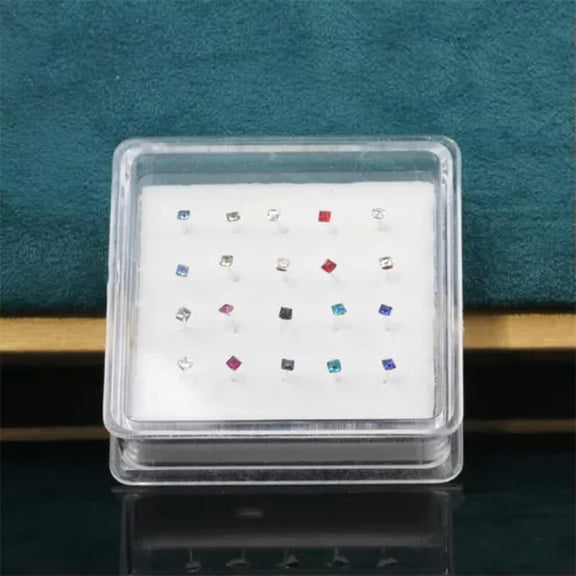 EOEMY Multiple Styles 20Pcs Nose Studs Rings Piercing Pin Body Jewelry -11