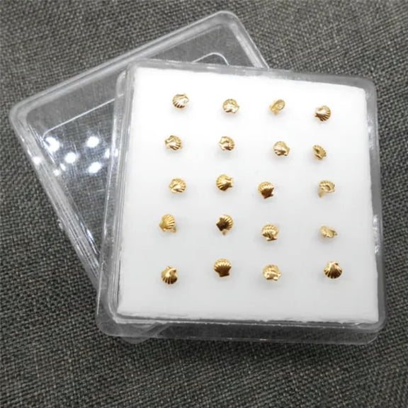 EOEMY Multiple Styles 20Pcs Nose Studs Rings Piercing Pin Body Jewelry -8