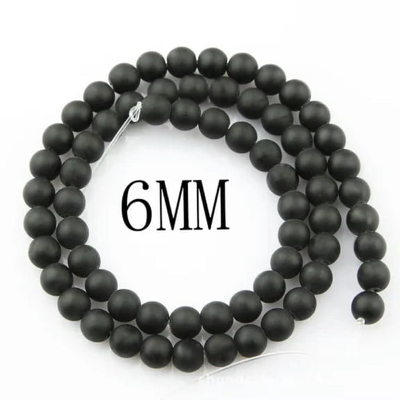 EOEMY Mystic Aura Quartz Gemstone Loose Beads Holographic Quartz Diy Bracelets Jewelry-Black-6mm
