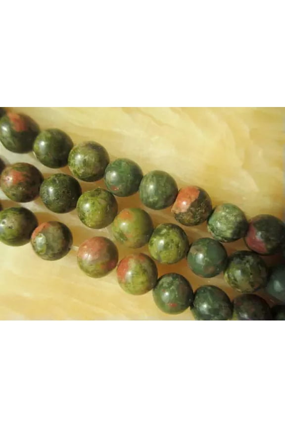 Natural 6/8/10mm Unakite Epidote Gemstone Round Loose Beads 15''##Hl093 -6mm