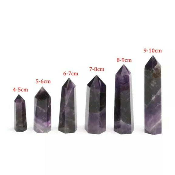 EOEMY Natural Amethyst Quartz Crystal Obelisk Wand Tower Point Reiki Healing Column-1Pc (Random Pick)-9-10Cm