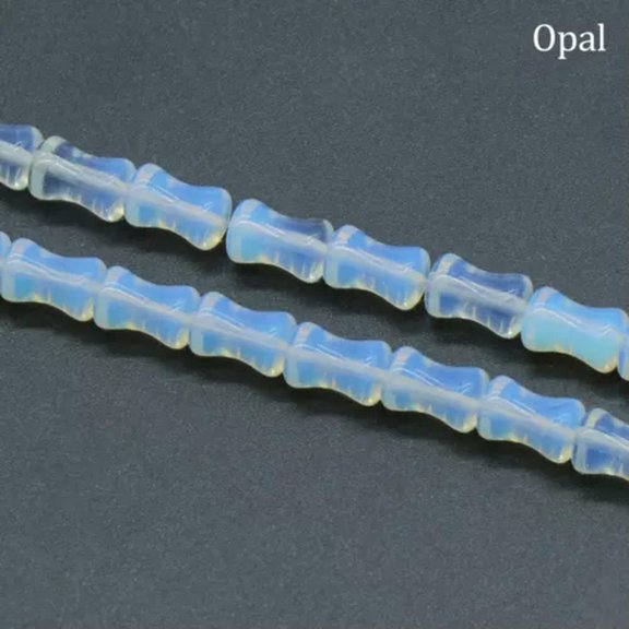 EOEMY Natural Bamboo Joint Shape Loose Beads 8*12mm Crystal Jewelry Making Gemstone-Opal-1 String