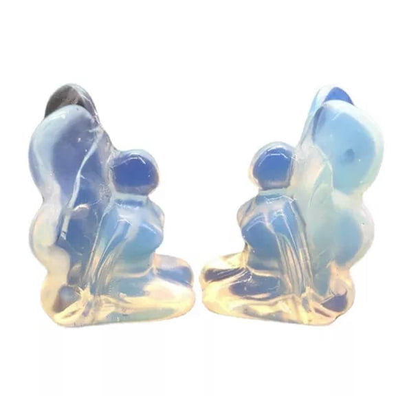 EOEMY Natural Butterfly Fairy Quartz Carved Crystal Chakra Reiki Mineral Stone Decor-Opal Quartz-10Pcs