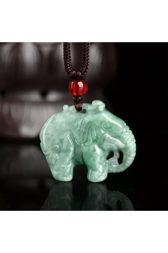 Natural Certified Jadeite Pendant Lucky Bless Elephant Pendant Woman Man Gift