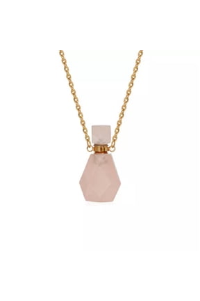 Natural Colorful Quartz Crystal Minerals Stone Healing Pendulum Necklace Pendant-2# Rose Quartz