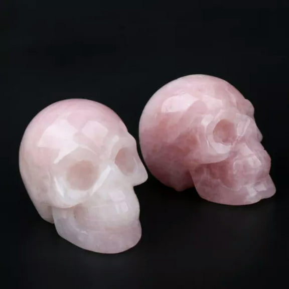 EOEMY Natural Colorful Quartz Crystal Skull Skeleton Carved Healing Energy Stone Us-Rose Quartz
