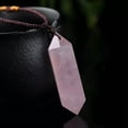 thumbnail image 1 of EOEMY Natural Energy Mineral Quartz Chakra Crystal Point Wand Obelisk Pendant Necklace-Rose Quartz, 1 of 9