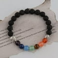 thumbnail image 1 of EOEMY Natural Gemstone Beads Buddha Head Beaded Men Womens Lava Bead Handmade Bracelet-186-8, 1 of 2