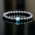 thumbnail image 1 of EOEMY Natural Gemstone Beads Buddha Head Beaded Men Womens Lava Bead Handmade Bracelet-328-2, 1 of 4