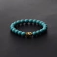 thumbnail image 1 of EOEMY Natural Gemstone Beads Buddha Head Beaded Men Womens Lava Bead Handmade Bracelet-504-4, 1 of 2