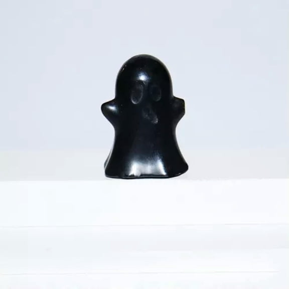 EOEMY Natural Gemstone Quartz Crystal Ghost Skull Carved Healing Reiki Rock Decor Gift-Black Obsidian