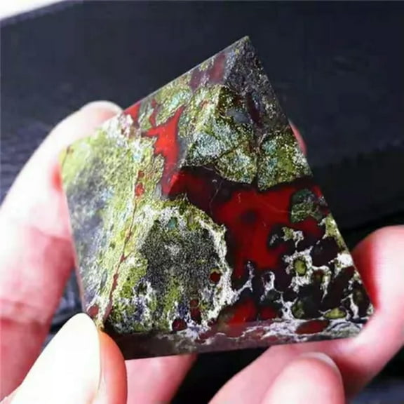 EOEMY Natural Gemstone Quartz Crystal Point Tower Chakra Healing Energy Pyramid Stone-Dragon Blood Quartz