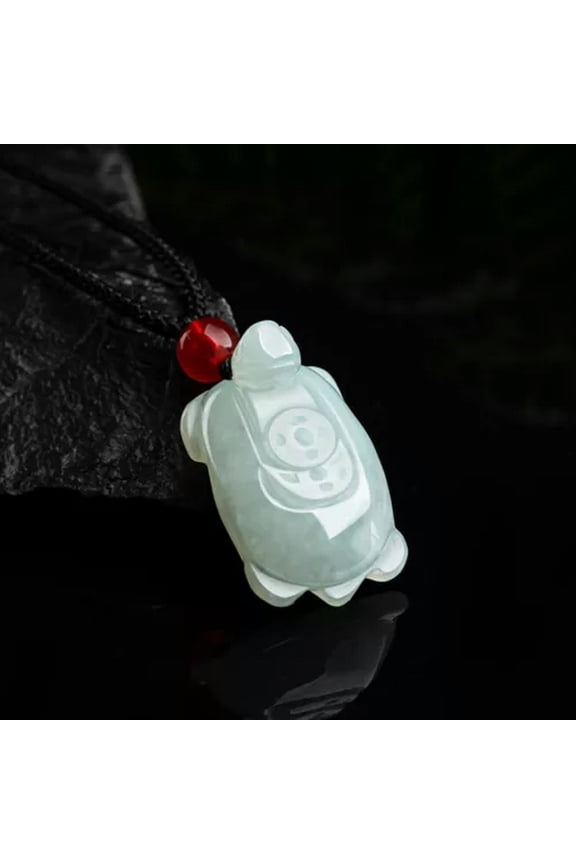 Natural Grade A Jade Jadeite Men Women Lucky Gift Rich Coin Turtle Pendant