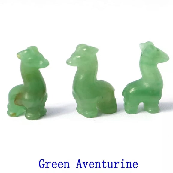 EOEMY Natural Green Aventurine Quartz Crystal Gem Deer Carved Mini Reiki Skull Statue
