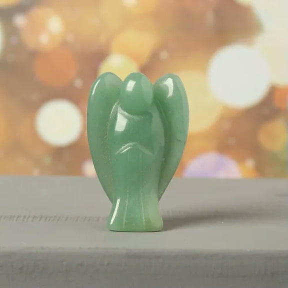 EOEMY Natural Healing Quartz Crystal Carved Angel Stone Fairy Immortals Mineral Decor-10Pcs-Green Aventurine Stone
