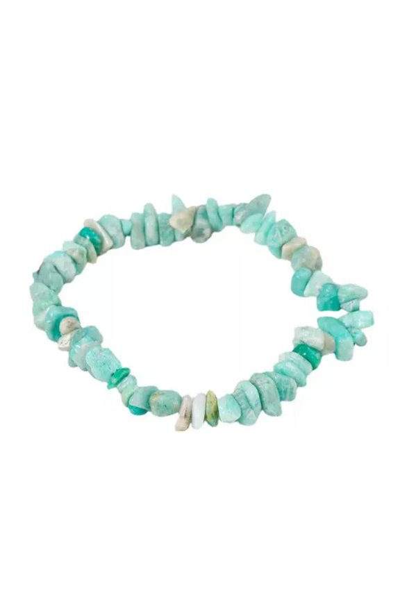 Natural Healing Quartz Gravel Hand Strings Crystal Gems Stretchy Bracelet Reiki-Amazonite Quartz-1Pc